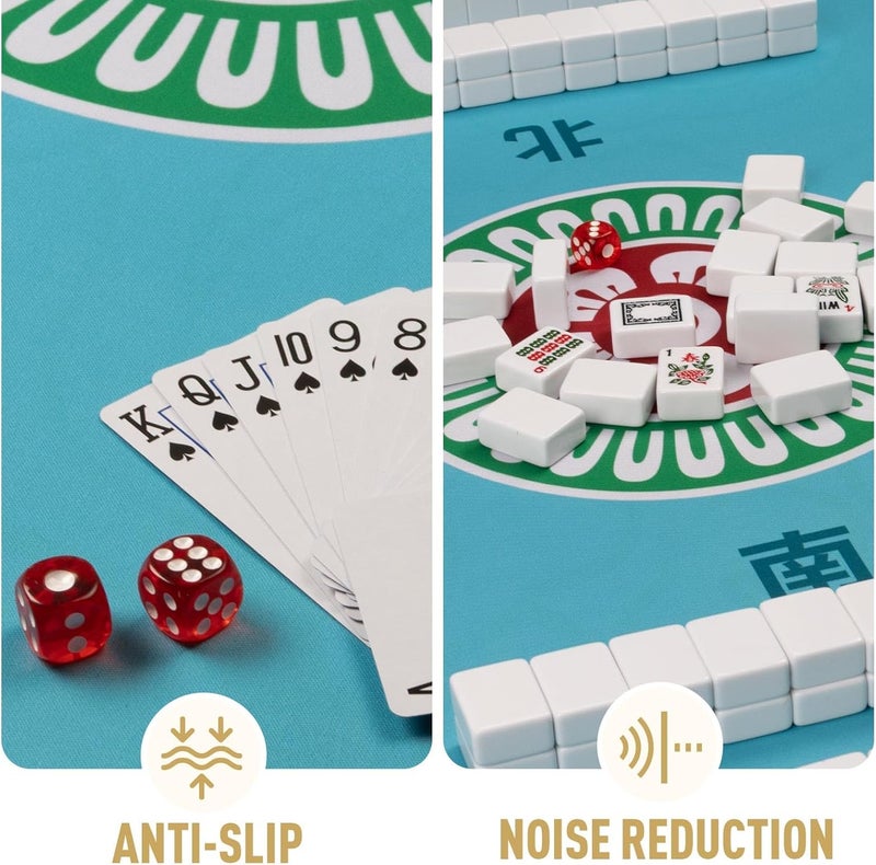 SiDreea Mahjong Mat, 32.4×32.4 Inch Noise Reduction Anti-Slip Mahjong Mat for Table, Mahjong Table Mat for Poker, Card, Board Games Table Mat, Tile Games, Dominoes - Image 2